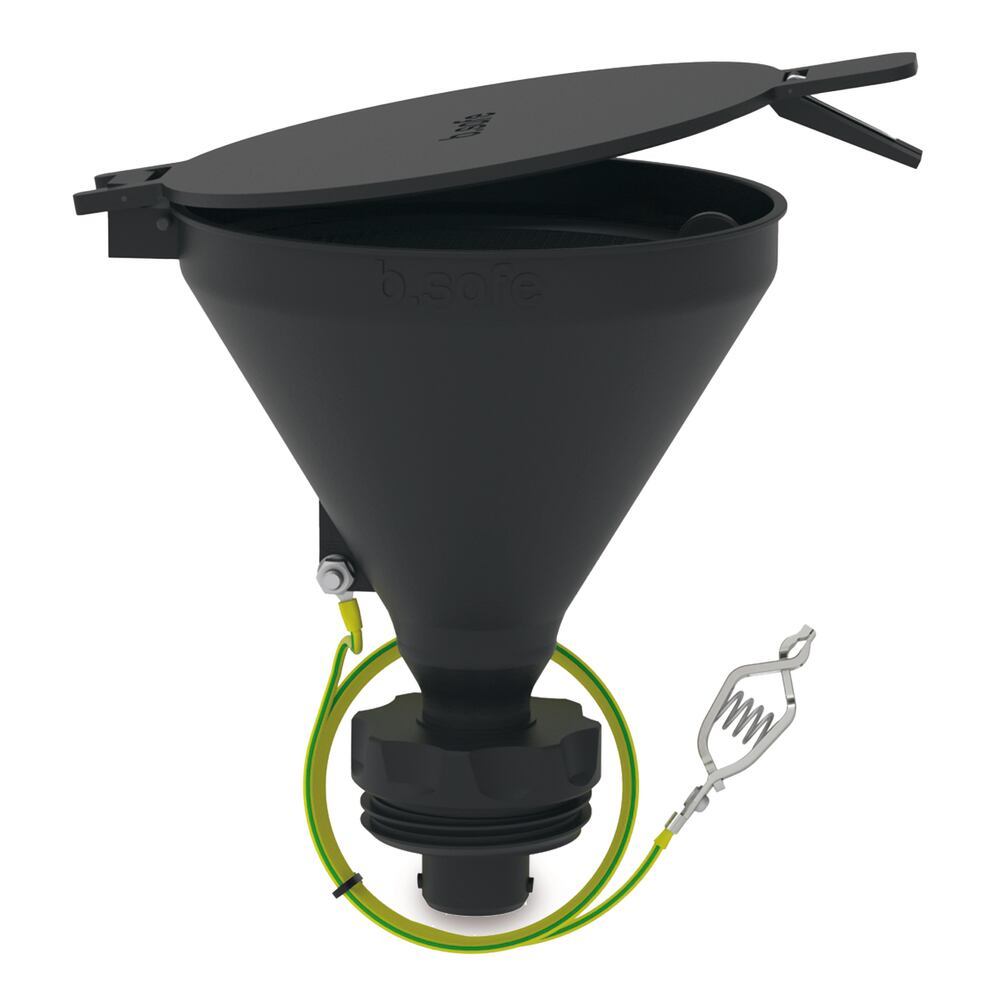 b.safe 180 PE-EX safety funnels, Mauser, with sieve and lid w/o fill tube — Carl Roth, cod 23KP.1