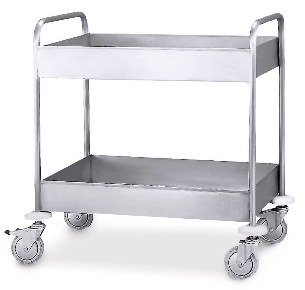 Shelf trolley with tray shelves, Stainless steel, 800 x 550 x 920 mm, 1 unit(s)