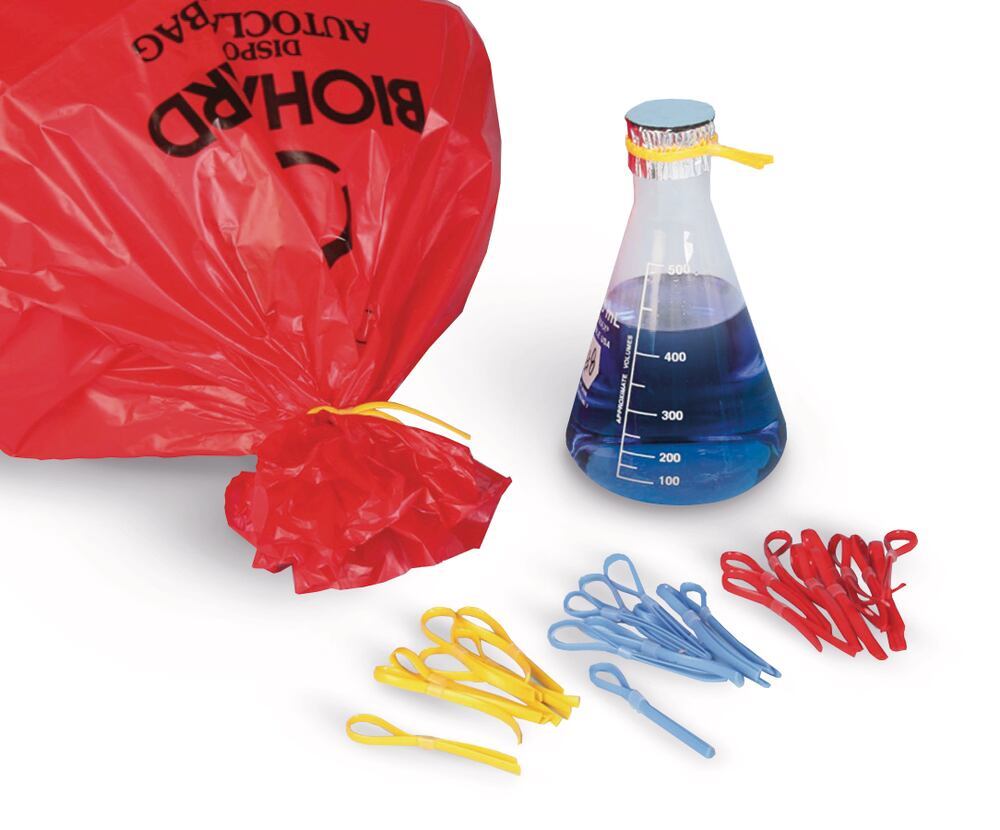 Silicone loop closure bands, Assorted colours, red, yellow, blue, 30 unit(s)