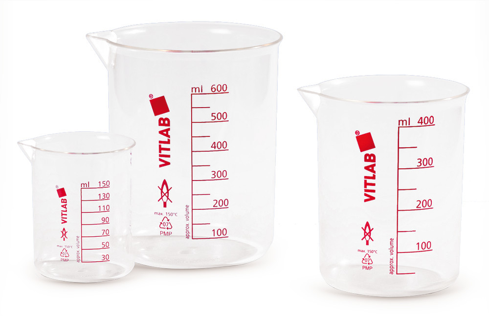 Griffin beaker set, PMP, 10 items, 1 beaker each 10 - 1000ml, 1 set