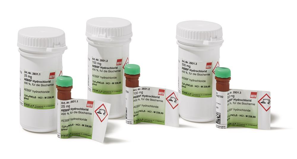 AEBSF hydrochloride, min. 97 %, for biochemistry, 500 mg, plastic