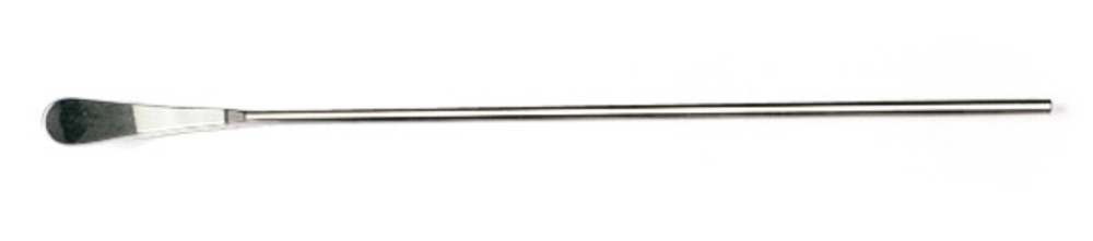 Spatula, stainl. st. 18/10, 1 end spoon-, shaped, W of wipes 5 mm, L 130 mm