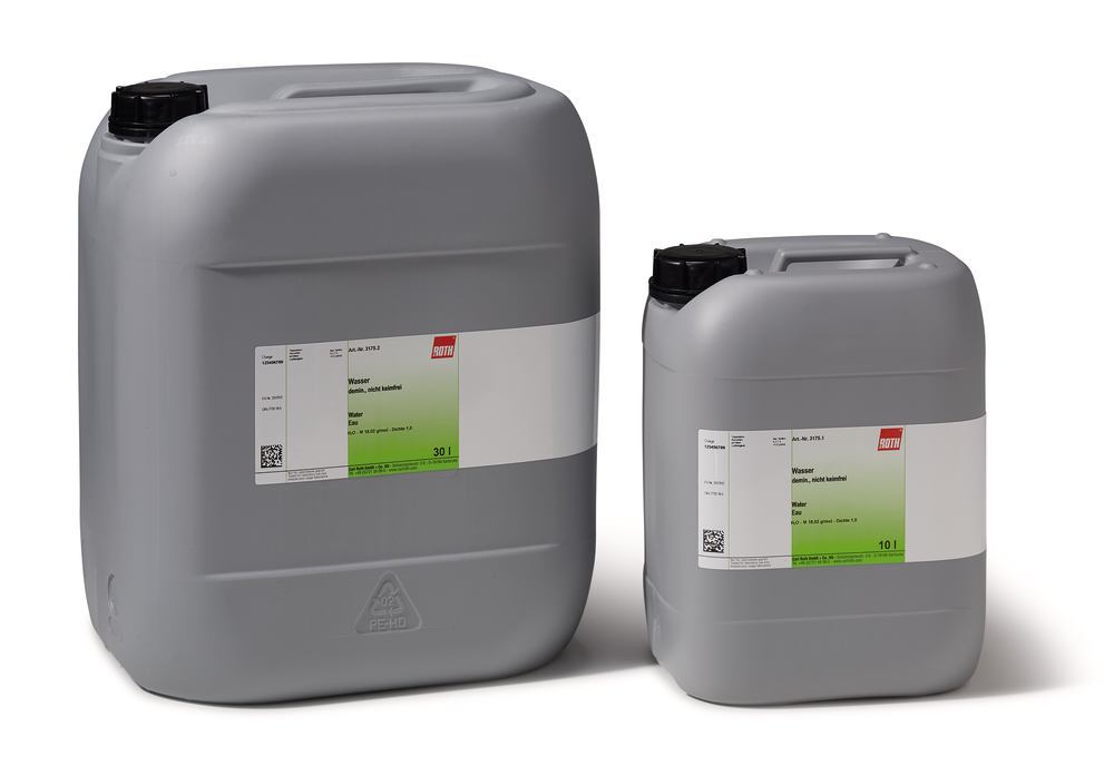 Water, demineralised, not sterile, 10 l, plastic