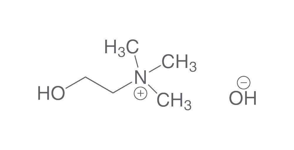 Choline hydroxide, 46,5-50,0 % in water, 50 ml, glass
