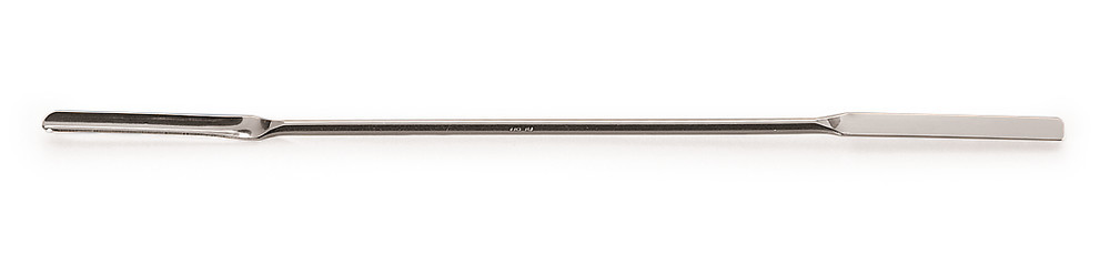 Double spatula, curved, stainless steel, Remanit 4301, width 9 mm, length 210 mm