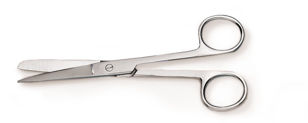 Scissors, pointed-blunt, stainless steel, length 160 mm, 1 unit(s)