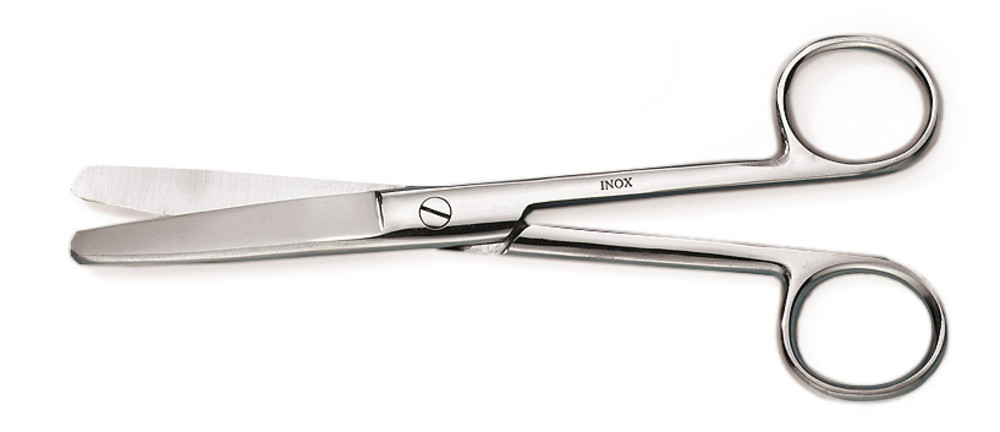 Scissors, blunt-blunt, stainless steel, length 130 mm, 1 unit(s)