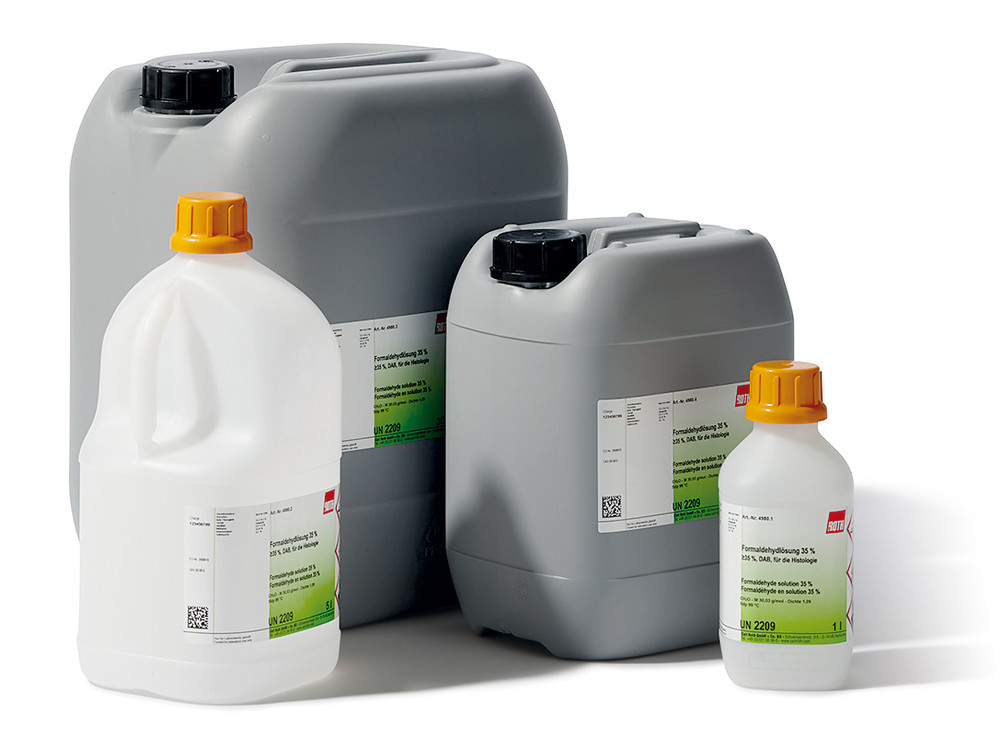 Formaldehyde solution 35 %, min. 35 % DAB, for histology, 10 l, plastic