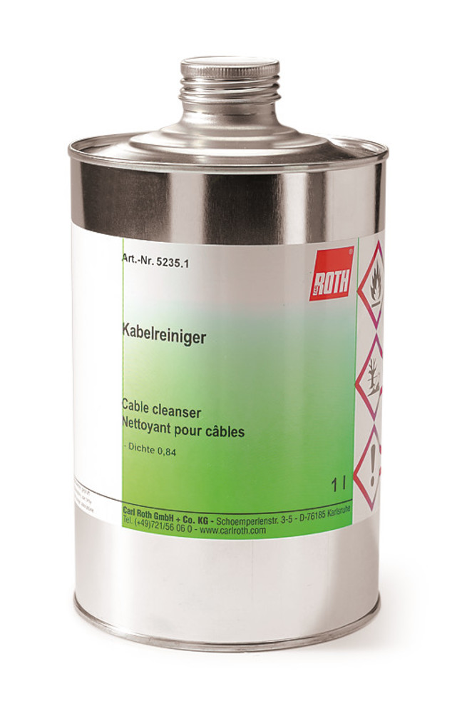 Cable cleanser, For cleaning and degreasing, 1 l, tinplate
