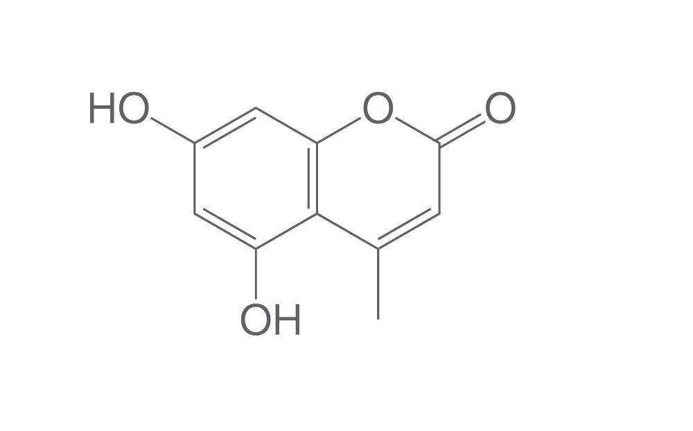 5,7-Dihydroxy-4-methylcoumarin, Monohydrate, min. 95 %, 100 mg, glass
