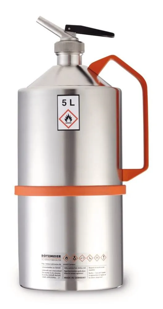 Canistră de laborator de siguranță, oțel inoxidabil, gură de dozare fină, 5 l, 1 bucată — Carl Roth, cod 0157.1
