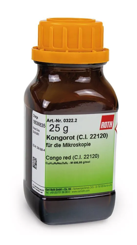 Roșu Congo (C.I. 22120), pentru microscopie, 5 g, sticlă — Carl Roth, cod 0322.1