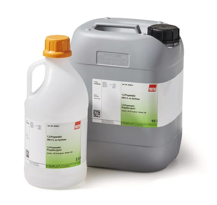 1,2-Propandiol, min. 99,5 %, pentru sinteză, 5 l, plastic — Carl Roth, cod 0340.3