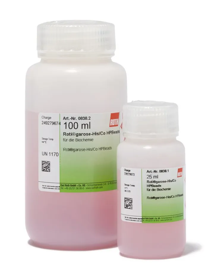 HPBeads ROTI®Garose-His/Co, pentru biochimie, 25 ml, plastic — Carl Roth, cod 0838.1