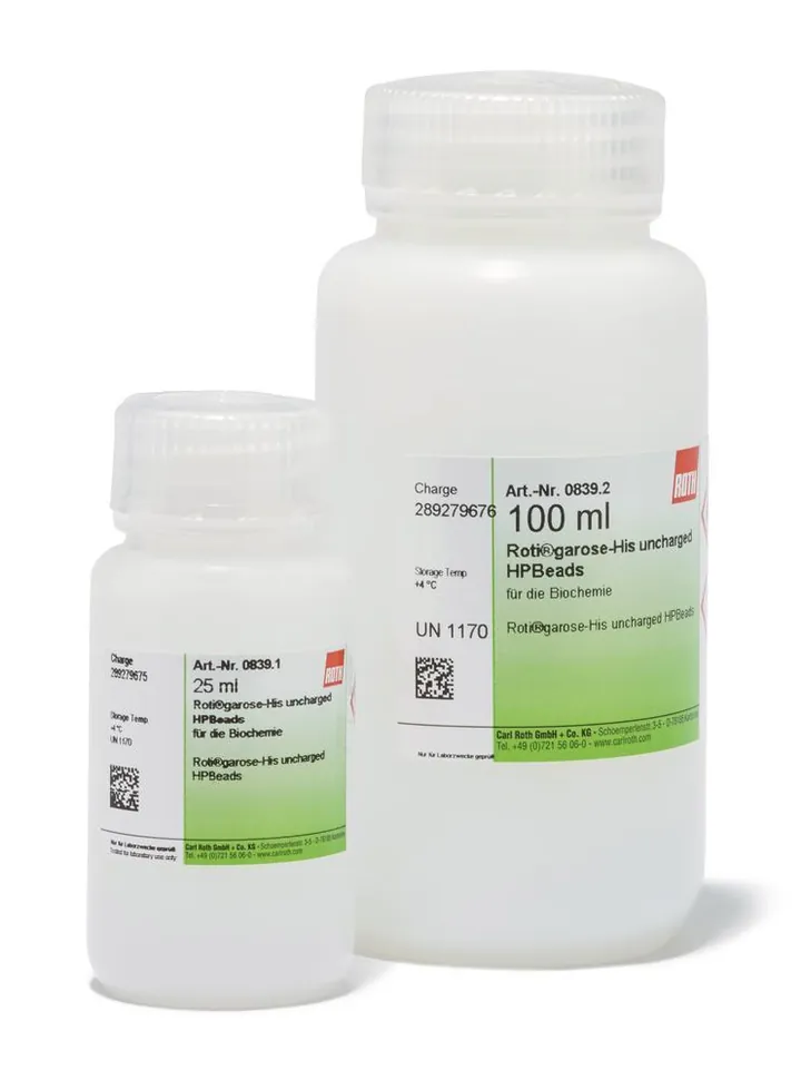 HPBeads ROTI®Garose-His neîncărcate, pentru biochimie, 25 ml, plastic — Carl Roth, cod 0839.1