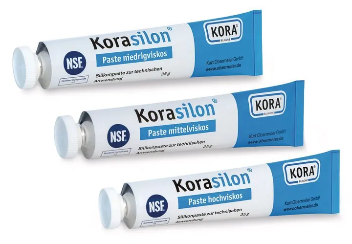 Gamă de paste KORASILON®, câte 2 tuburi cu vâscozitate redusă, medie, ridicată, 1 set — Carl Roth, cod 0858.1