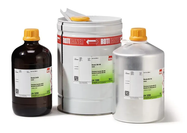 Benzină de petrol 50-70, tehnică, 10 l, tablă cositorită — Carl Roth, cod 0969.2
