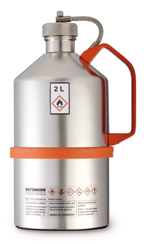 Bidon de siguranță pentru laborator, oțel inoxidabil, cu capac filetat, 2 l, 1 buc. — Carl Roth, cod 1193.1
