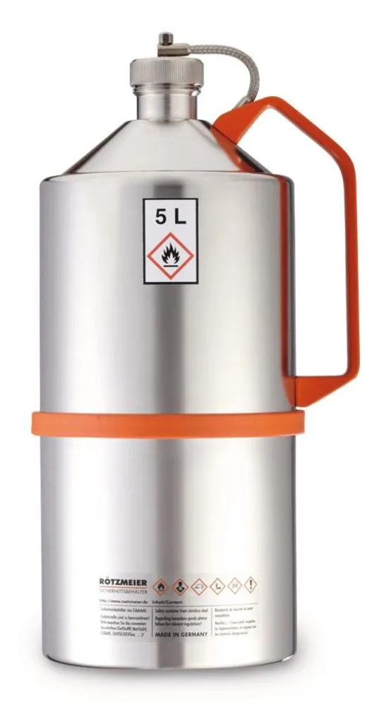 Bidon de siguranță pentru laborator, oțel inoxidabil, cu capac filetat, 5 l, 1 buc. — Carl Roth, cod 1194.1