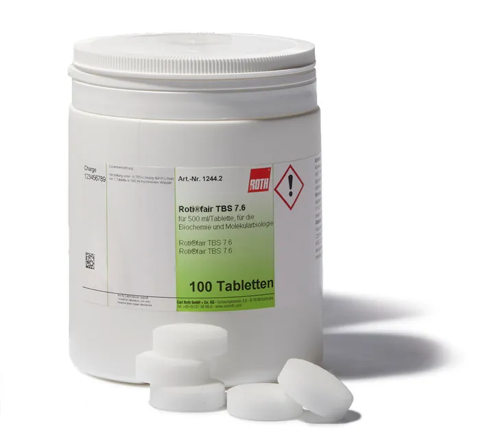 ROTI®fair TBS 7.6, pentru 500 ml / tabletă, 10 bucăți, blister — Carl Roth, cod 1244.1