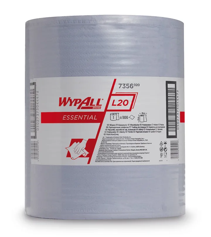 Wypall® L20 Essential șervețele de unică folosință, 2 straturi, albastru, W 35 cm, 1 bucată — Carl Roth, cod 1A00.1