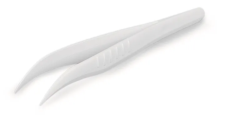 Pensetă de unică folosință 130 mm, cotită, ascuțită, 100 bucăți — Carl Roth, cod 1A54.1