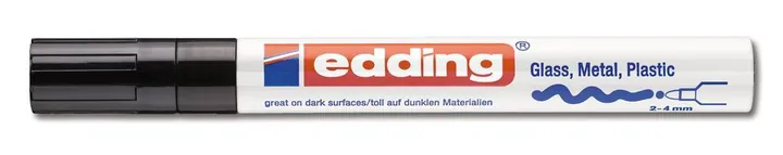 Marker vopsea edding®, 750, negru, vârf rotund, fin, 2-4 mm, 10 bucăți — Carl Roth, cod 1ACY.1