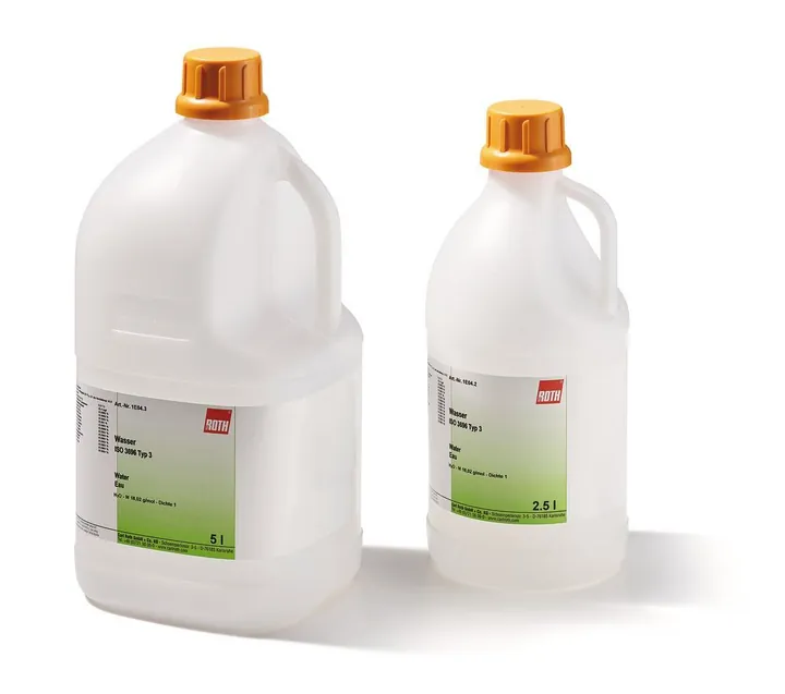Apă, ISO 3696 Tip 3, demineralizată, 10 l, plastic — Carl Roth, cod 1E04.4