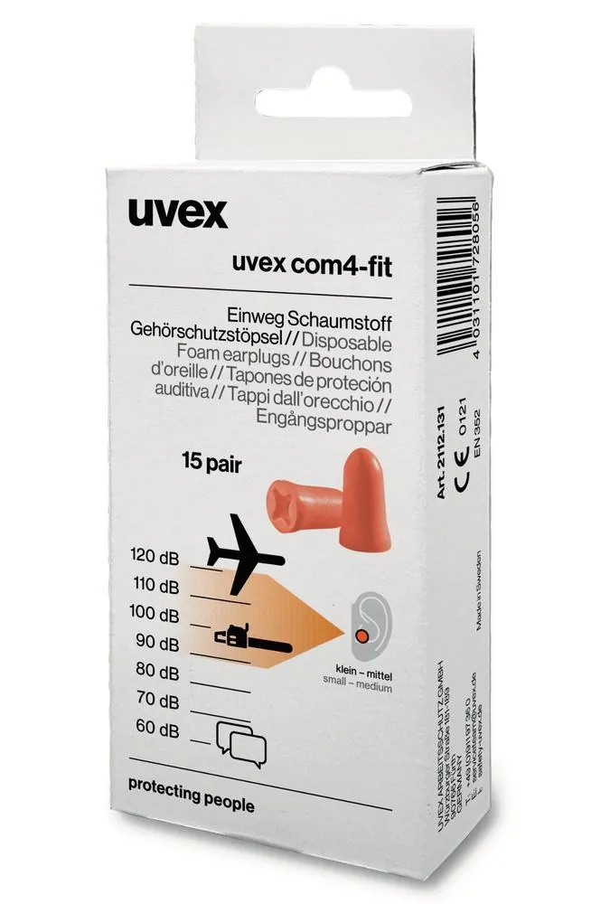 Antifoane Com4-fit, de la UVEX, EN 352-2, în cutie mini, 15 perechi — Carl Roth, cod 1E14.1