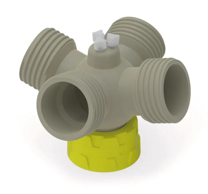 Distribuitor pentru flacon de spălare HPLC, GL 45, Cu patru conexiuni GL 45, 1 bucată — Carl Roth, cod 1HPY.1