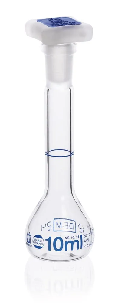 Balon cotat Blaubrand, cl.A, dop PP, sticlă Borosil 3.3, 10 ml, șlefuire 10/19 — Carl Roth, cod 1KX7.1