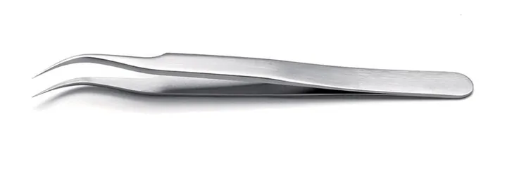 ROTILABO® pensetă de precizie, Cotită S, tip 7, L 118 mm, SS 0.09 mm, 1 bucată — Carl Roth, cod 1P33.1