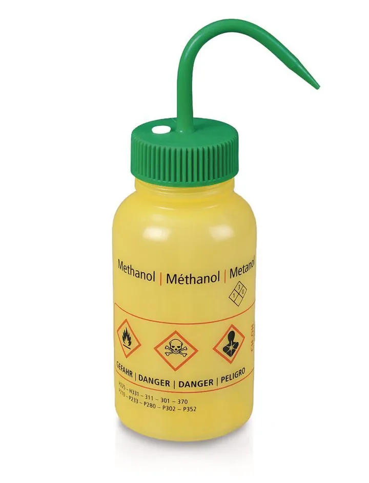 Flacon de spălare cu supapă de aerisire, LDPE, metanol, 500 ml, 1 bucată — Carl Roth, cod 1P5K.1