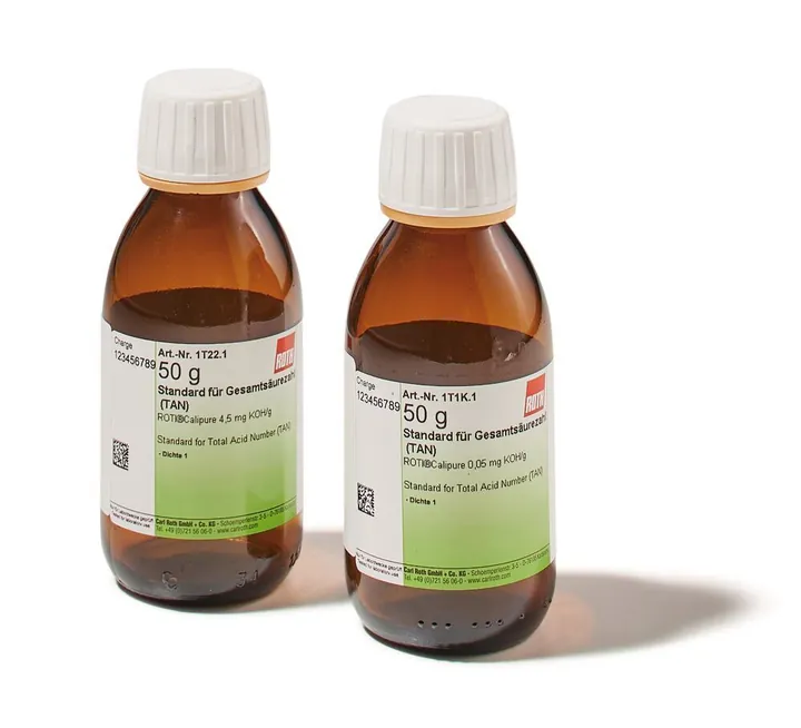 Standard pentru Numărul Total de Aciditate (TAN), ROTI®Calipure 0,5 mg KOH/g, 50 g, sticlă — Carl Roth, cod 1T1P.1