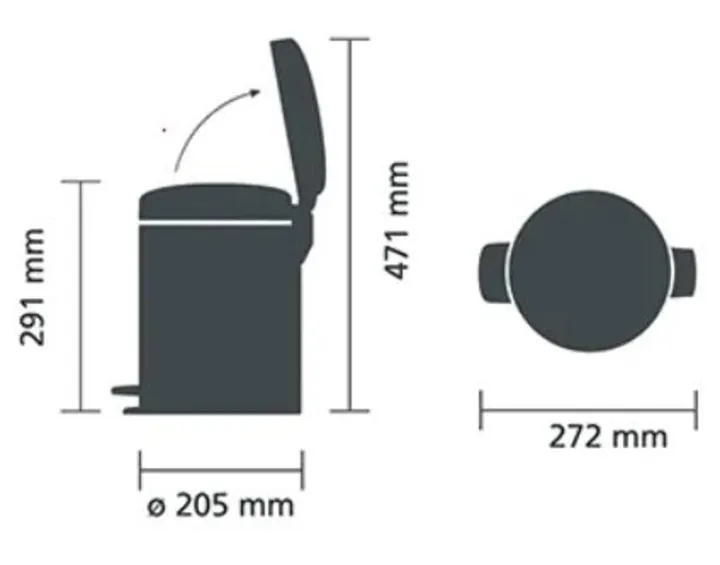 Coș cu pedală, Oțel/PE, crom, 5 L, 1 bucată — Carl Roth, cod 1T56.1