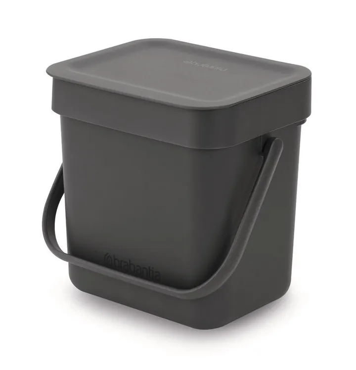 Coș de gunoi Sort + Go, gri, 3 L, L 188 x A 139 x Î 181 mm, 1 bucată — Carl Roth, cod 1T58.1