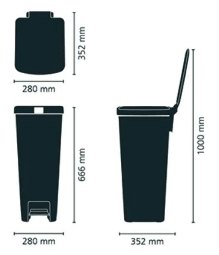 Coș de pedală StepUp 40 L, gri deschis, 1 bucată — Carl Roth, cod 1T6N.1