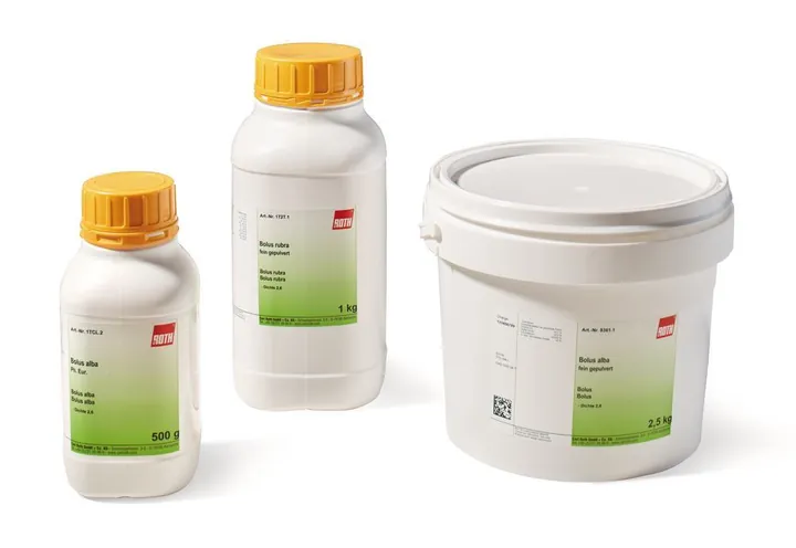 Bolus alba, Ph.Eur., 500 g, plastic — Carl Roth, cod 1TCL.2