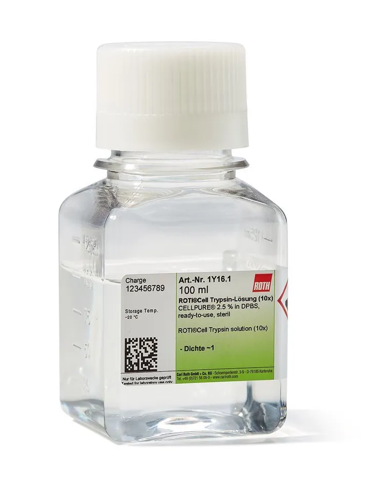 Soluție de tripsină ROTI®Cell (10x), sterilă, 10x, CELLPURE®, 100 ml, plastic — Carl Roth, cod 1Y16.1