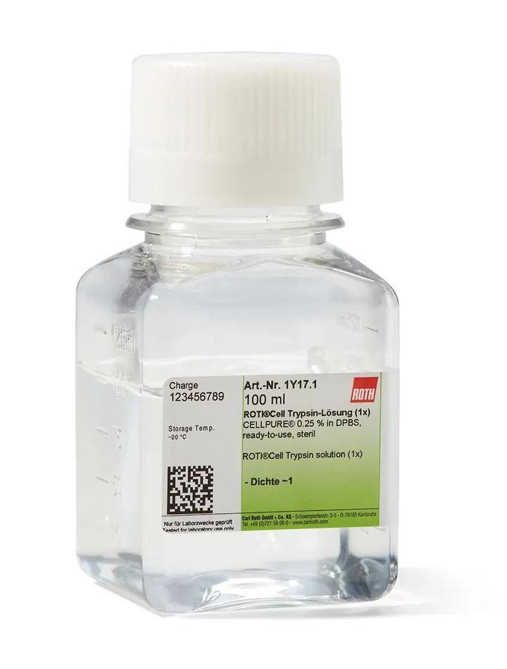 Soluție de tripsină ROTI®Cell (1x), sterilă, 1x, CELLPURE®, 100 ml, plastic — Carl Roth, cod 1Y17.1