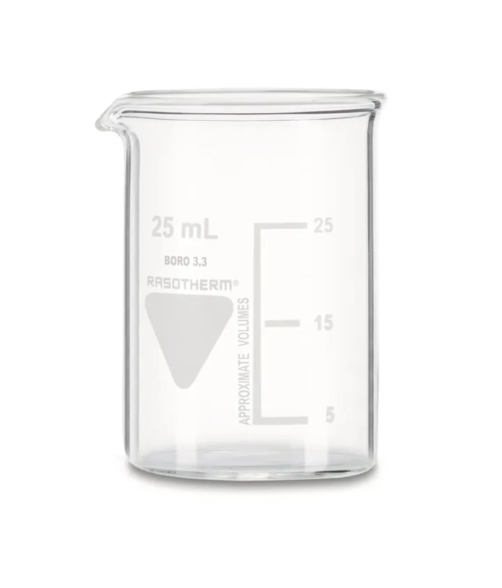 Pahar Berzelius RASOTHERM, scurt, 25 ml, 10 bucată(ți) — Carl Roth, cod 1Y8T.1