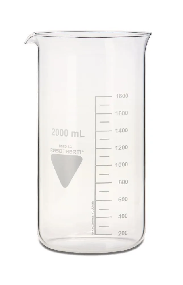 Pahar Berzelius RASOTHERM, înalt, 2000 ml, 10 bucăți — Carl Roth, cod 1Y9T.1