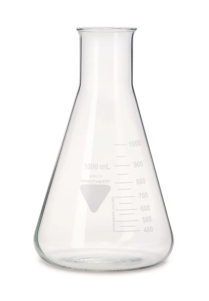 Balon Erlenmeyer RASOTHERM cu gât larg, 1000 ml, 10 bucăți — Carl Roth, cod 1YAN.1
