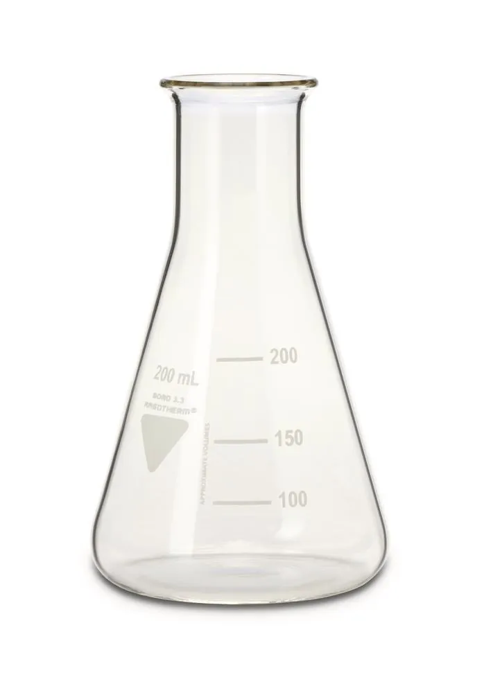 Balon Erlenmeyer RASOTHERM cu gât îngust, 200 ml, 10 bucăți — Carl Roth, cod 1YC0.1