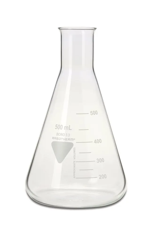 Balon Erlenmeyer RASOTHERM cu gât îngust, 500 ml, 10 bucăți — Carl Roth, cod 1YC3.1