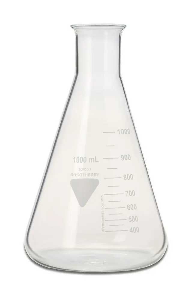 Balon Erlenmeyer RASOTHERM cu gât îngust, 1000 ml, 10 bucăți — Carl Roth, cod 1YC4.1