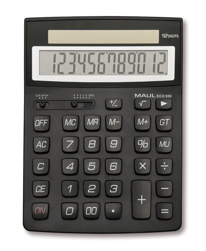 Calculator de buzunar XL ECO 950 cu alimentare solară, 210 x 155 x 33 mm, 246 g, 12 digiți — Carl Roth, cod 1XPW.1