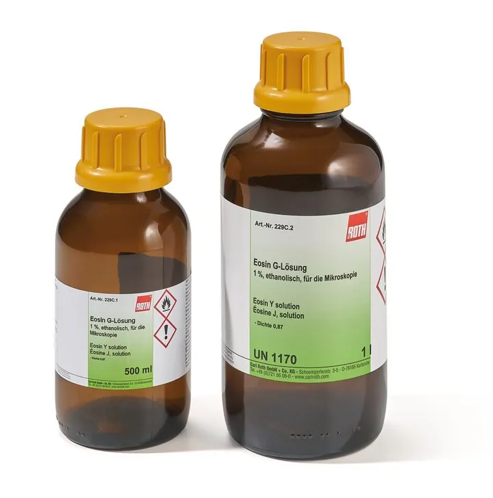 Soluție Eozină Y 1 % în etanol, pentru microscopie, 1 l, sticlă — Carl Roth, cod 229C.2