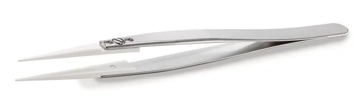 ROTILABO® pensetă ceramică, Cu mâner din oțel inoxidabil, dreaptă, vârf 0.7mm, 1 bucată — Carl Roth, cod 22A8.1
