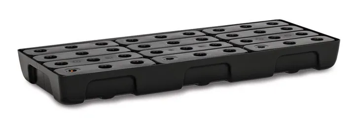 Tavă de colectare pentru butoaie mici, PE, 100x40 cm, capacitate de reținere 21 l cu grătar — Carl Roth, cod 23A4.1